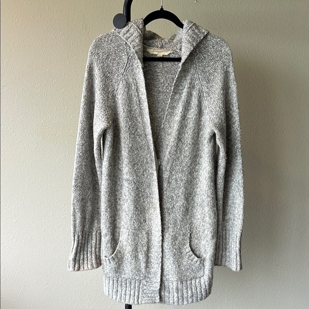 Eddie Bauer Cozy Gray Hooded Sweater - size XL